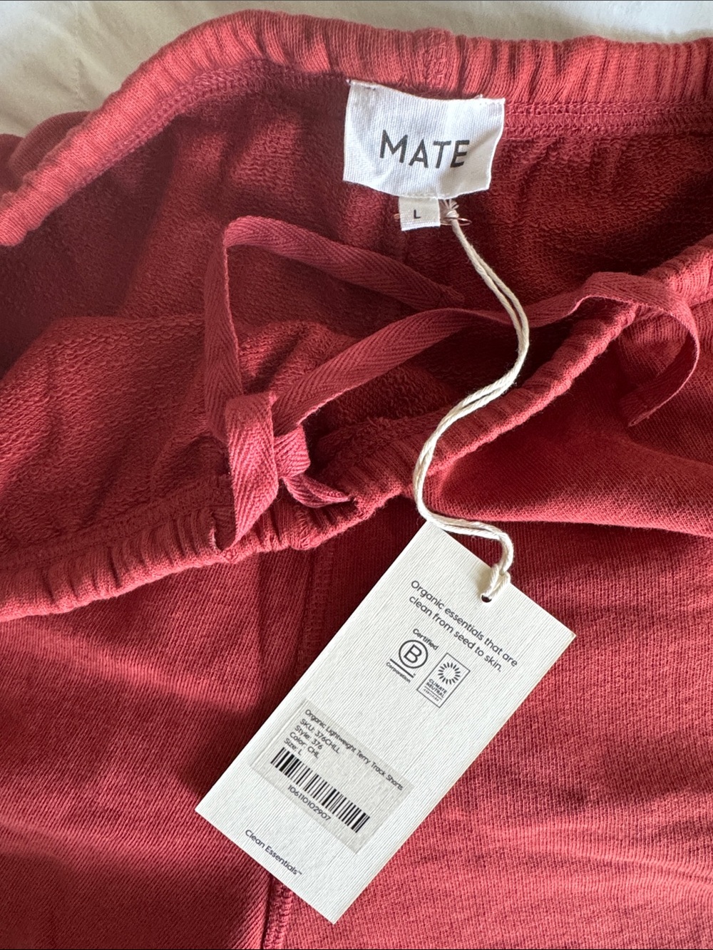 NWT MATE the Label Organic Lightweight Terry Track Shorts - Picture 2 of 2